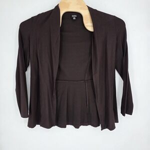 Eileen Fisher Sweater Womens Small Brown Open Front Cardigan Premium Preppy City